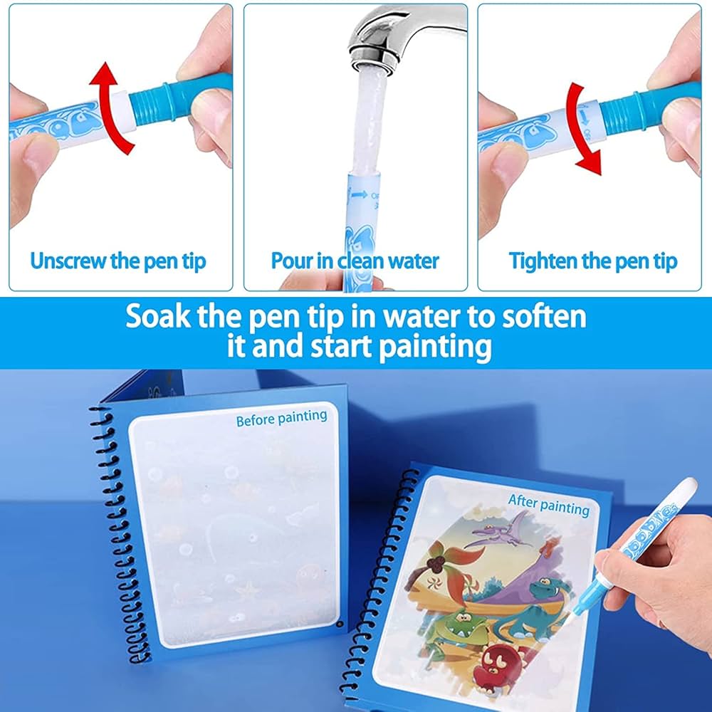 Reusable Magic Water Painting Book (Pack of 2)