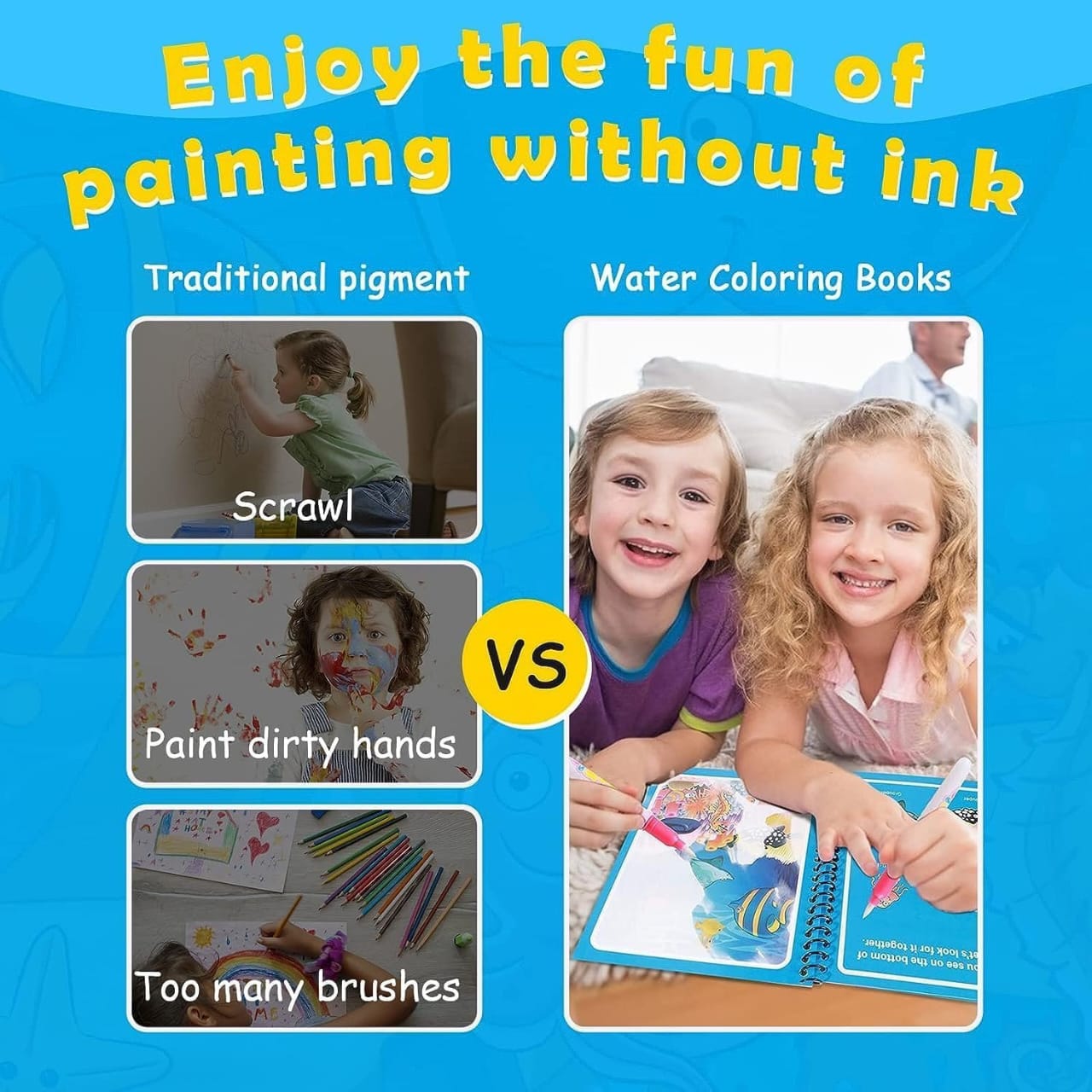 Reusable Magic Water Painting Book (Pack of 2)